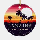 Lahaina Maui Hawaii Retro Sunset Souvenirs 60er Keramik Ornament (Vorne)