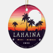 Lahaina Maui Hawaii Retro Sunset Souvenirs 60er Keramik Ornament (Links)