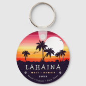 Lahaina Maui Hawaii Retro Sunset Souvenirs 60er Schlüsselanhänger (Vorderseite)