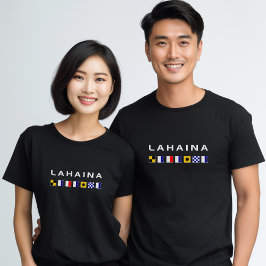 Lahaina Maui Nautical Maritime Signal Flags Dark T-Shirt