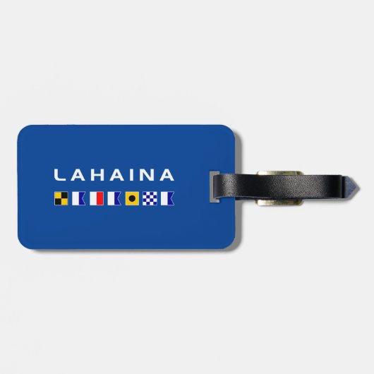 Lahaina Maui Nautical Maritime Signal Flags Gepäckanhänger (Rückseite horizontal)