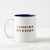 Lahaina Maui Nautical Maritime Signal Flags Zweifarbige Tasse (Links)