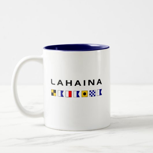 Lahaina Maui Nautical Maritime Signal Flags Zweifarbige Tasse (Links)