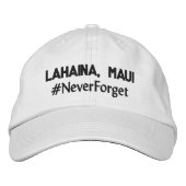 Lahaina, Maui #NeverForget Adjustable Bestickte Baseballkappe (Vorderseite)