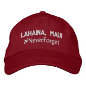 Lahaina, Maui #NeverForget Adjustable Bestickte Baseballkappe (Vorderseite)