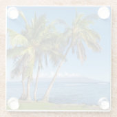 Lahaina Maui Palm Trees über Molokini Hawaii Glasuntersetzer (Rückseite)