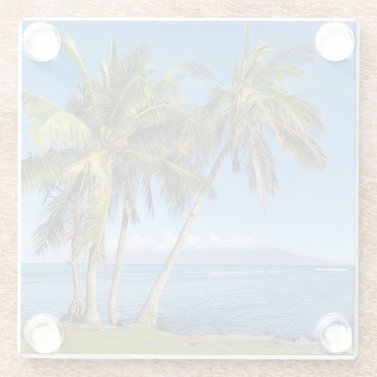 Lahaina Maui Palm Trees über Molokini Hawaii Glasuntersetzer (Rückseite)