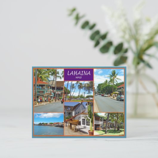 Lahaina Maui Postkarte (Stehend Vorderseite)