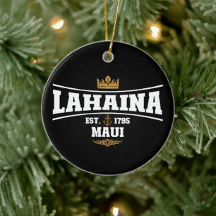 Lahaina Maui Vintag Boat Anchor Flag 1795 Geschenk Keramik Ornament