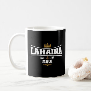 Lahaina Maui Vintage-Schiffsanker-Flagge 1795 Gesc Kaffeetasse