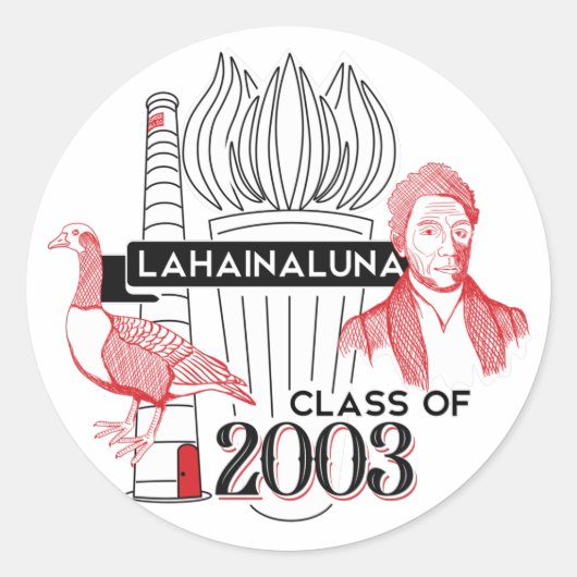 Lahainaluna Class 2003 Round Sticker (Vorderseite)