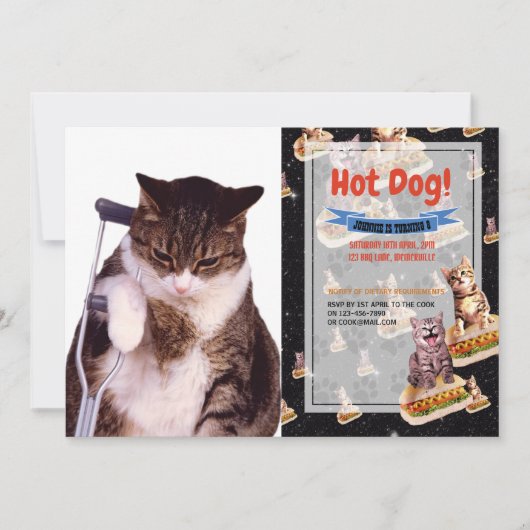 Lahme Katze Einladung (Vorderseite)