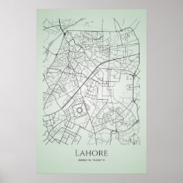 Lahore Map Poster | Lahore City Road Map