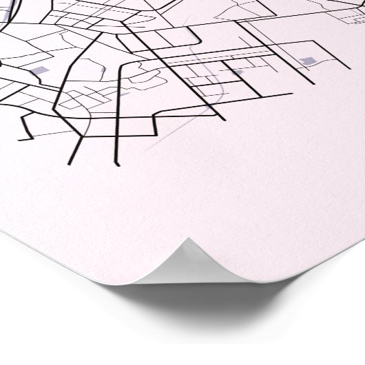 Lahore Map Poster (Rosa, Matte) (Ecke)