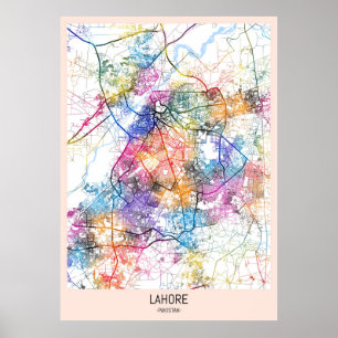 Lahore Pakistan City Map Poster