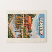 Lahore Pakistan Gärten Illustration Reise Kunst Puzzle (Horizontal)