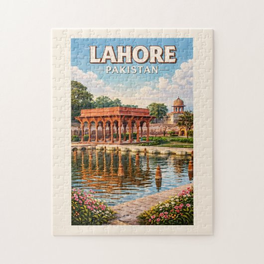 Lahore Pakistan Gärten Illustration Reise Kunst Puzzle (Vertikal)