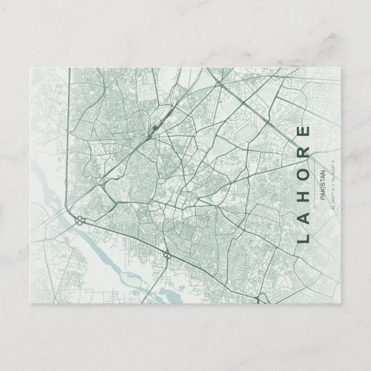 Lahore Pakistan Karte Minimal (Vorderseite)