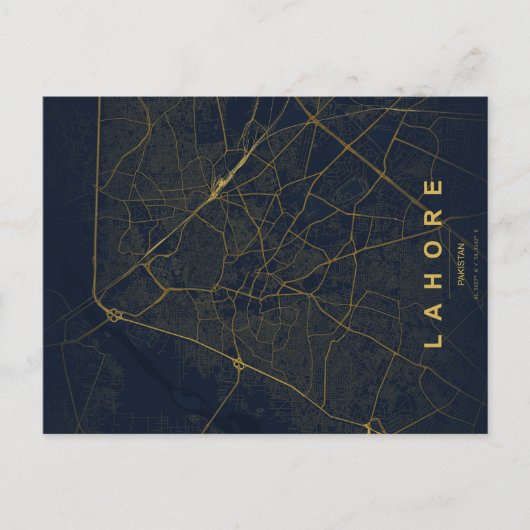Lahore Pakistan Karte Minimal (Vorderseite)