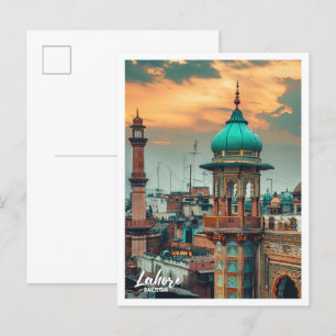 Lahore Pakistan Kunst Reise berühmter Ort Postkarte