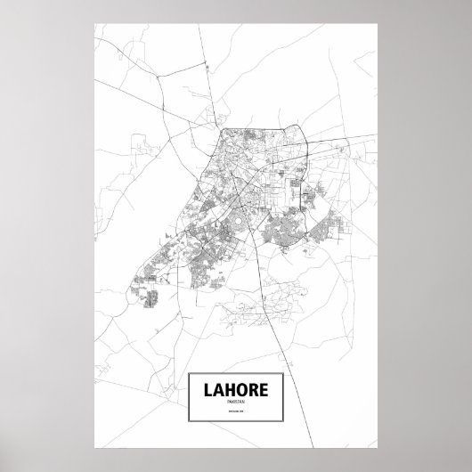 Lahore, Pakistan (schwarz auf weiß) Poster (Vorne)