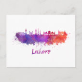 Lahore-Skyline in Aquarellfarbe Postkarte (Vorderseite)