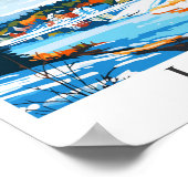 Lahti Finland Vintage Travel Potrait Illustration Poster (Ecke)