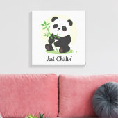Laid-Back Animal with Bamboo Leaves Leinwanddruck (Insitu (Wohnzimmer))