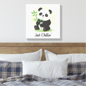 Laid-Back Animal with Bamboo Leaves Leinwanddruck (Insitu (Schlafzimmer))