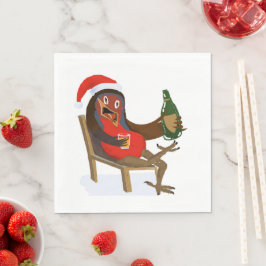 Laid Back Christmas Robin on paper napkin Serviette