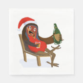 Laid Back Christmas Robin on paper napkin Serviette (Vorderseite)