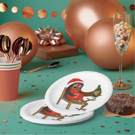 Laid Back Robin Design auf Papptellern Pappteller (Multi)