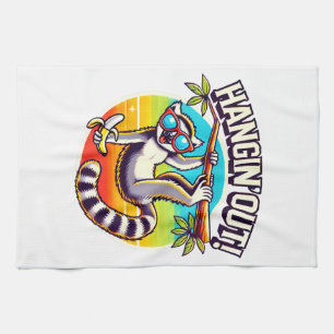 Laidback Lemur Vibes Geschirrtuch