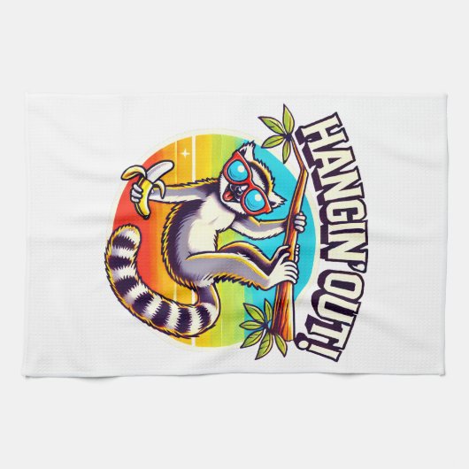Laidback Lemur Vibes Geschirrtuch (Horizontal)
