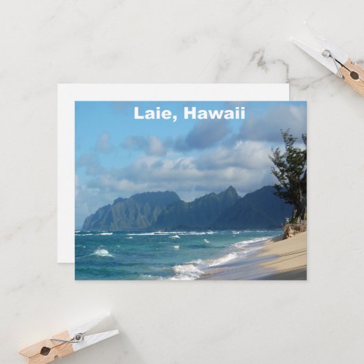 Laie Beach Hawaii Karte (Vorderseite/Rückseite Beispiel)