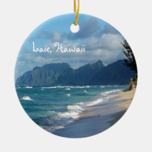 Laie Beach, Hawaii Keramik Ornament