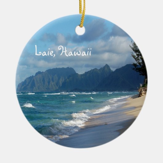 Laie Beach, Hawaii Keramik Ornament (Vorne)