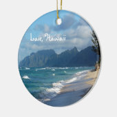 Laie Beach, Hawaii Keramik Ornament (Links)