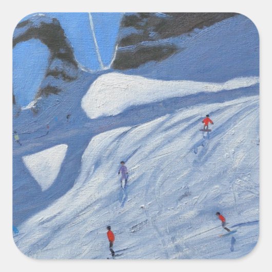 L'aiguille Percee Tignes 2009 Quadratischer Aufkleber (Vorderseite)