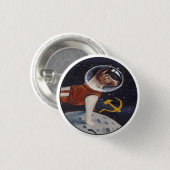 Laika - der erste Hund im Raum Button (Vorne & Hinten)