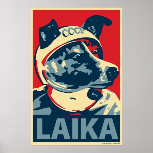Laika der Weltraumhund: Obama-Parodie-Poster Poster (Vorne)