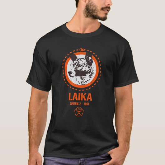 Laika Dog Sputnik Space Travel UdSSR T-Shirt (Vorderseite)