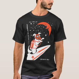 Laika Produkt Sowjetunion Weltraumhund Retro Raket T-Shirt