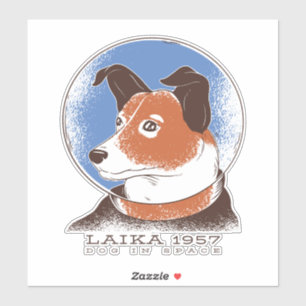 Laika sowjetischer Weltraumhund 1957 Aufkleber