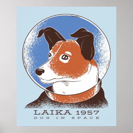 Laika sowjetischer Weltraumhund 1957 Poster (Vorne)