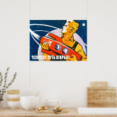 Laika — sowjetisches Vintages Raumplakat Poster (Küche)