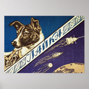 Laika — Vintages Sowjetposter Poster