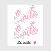 Laila Decorative Name in Pink x2 Aufkleber (Blatt)