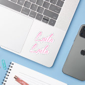 Laila Decorative Name in Pink x2 Aufkleber (Laptop mit iPhone)