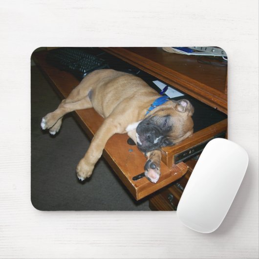 Laila, die auf Computerschreibtisch mousepad (Mit Mouse)